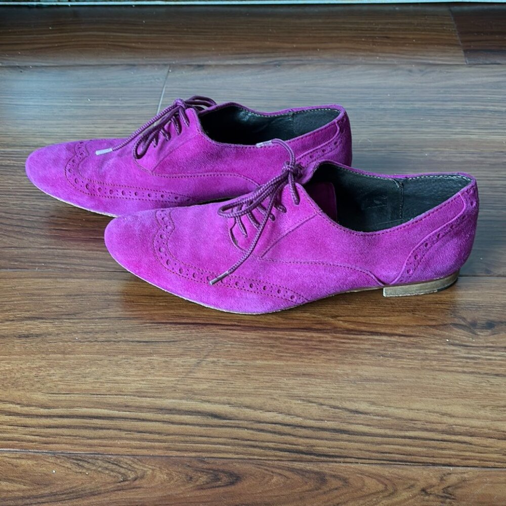 Hot Pink Suede Bensimon Oxfords Size 37